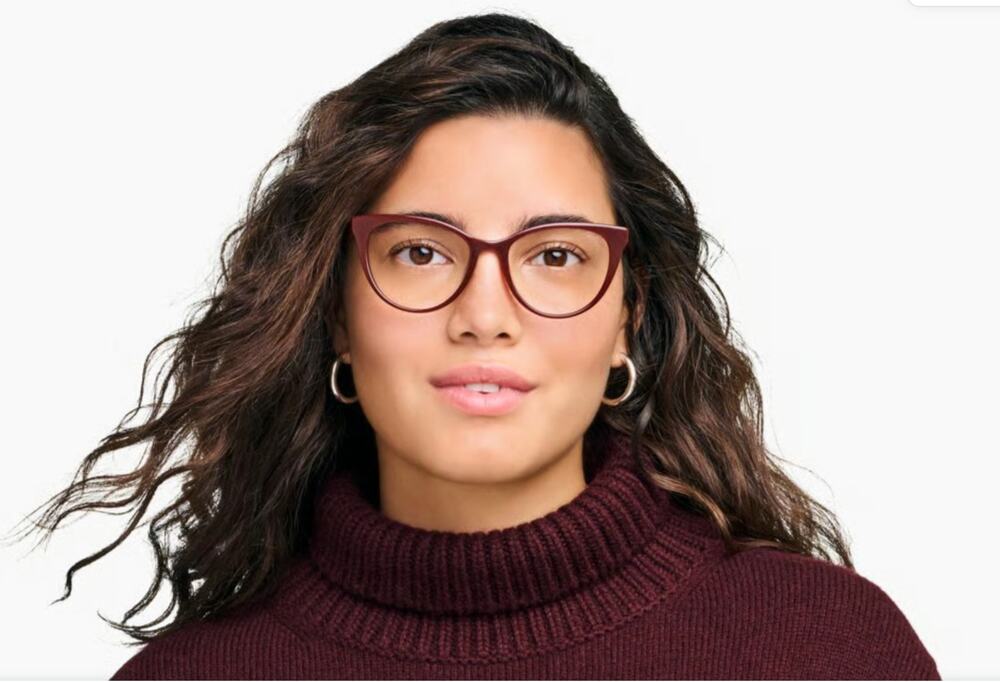 NWOB Warby Parker The Haley Eyeglasses Russet Red Cat-eye Acetate Frame w/Lenses